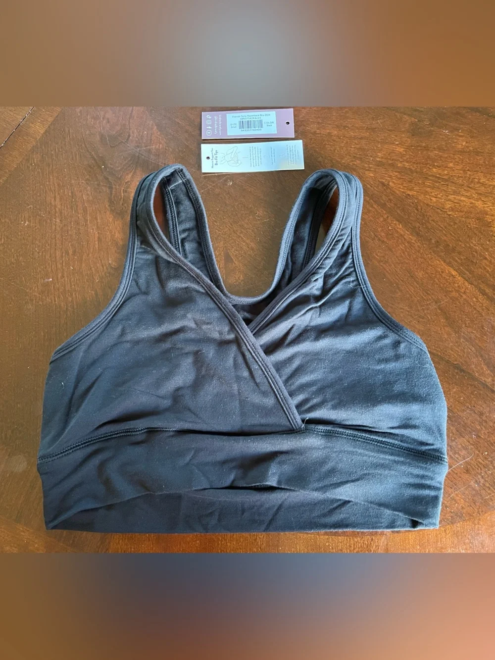 NWT Kindred Bravely Black French Terry Racerback Nursing & Sleep Bra Sz Small